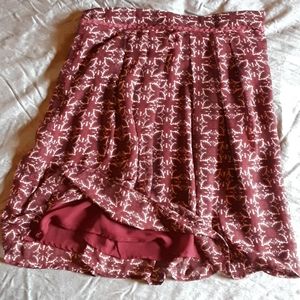 Maroon print skirt